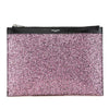 Secondhand Saint Laurent Glittered Leather Zipped Tablet Pouch