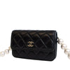 Chanel Quilted Lambskin Maxi Pearls Clutch With Chain Secondhand