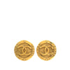 Chanel CC Gold Plated Logo Round Clip On Earrings Secondhand