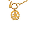 Chanel Gold Plated Cut Out Logo Pendant Necklace Secondhand