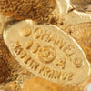 Chanel CC Gold Plated Lava Brooch Secondhand
