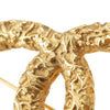 Chanel CC Gold Plated Lava Brooch Secondhand