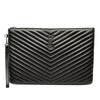 Saint Laurent Chevron Leather Monogram Document Holder Secondhand