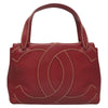 Secondhand Chanel Logo CC Burgundy Leather Bag