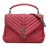 Saint Laurent Medium Chevron Sheepskin Monogram College Bag Secondhand