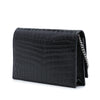 Saint Laurent Croc Embossed Leather Monogram Kate Tassel Wallet on Chain Secondhand
