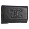 Secondhand Chanel Logo CC Black Leather Accessories