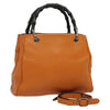 Secondhand Gucci Bamboo Orange Leather Bag
