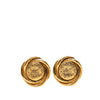 Chanel CC Gold Plated Round Clip On Earrings Secondhand