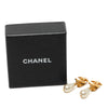 Chanel CC Gold Plated Faux Pearl Drop Clip on Earrings Secondhand