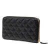 Chanel CC Quilted Caviar Zip Around Long Wallet Secondhand
