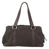 Secondhand Bulgari Logo Brown Canvas Bag