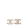 Chanel CC Gold Plated Strass Twisted Chain Link Bullet Back Earrings Secondhand