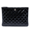 Chanel Medium Quilted Patent O Case Clutch Secondhand