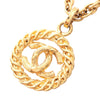 Chanel CC Gold Plated Round Pendant Necklace Secondhand