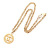 Chanel CC Gold Plated Round Pendant Necklace Secondhand