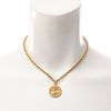 Chanel CC Gold Plated Round Pendant Necklace Secondhand