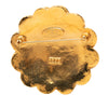 Chanel CC Gold Plated Flower Coin Brooch Secondhand