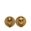 Chanel CC Gold Plated and Enamel Round Clip On Earrings Secondhand