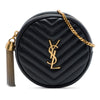 Saint Laurent Baby Chevron Calfskin Round Vinyle Belt Bag Secondhand