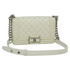 Secondhand Chanel Boy White Patent Leather Bag