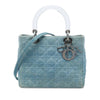 Dior Medium Denim Cannage Acrylic Handles Lady Dior Secondhand
