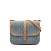 Secondhand Saint Laurent Suede Trimmed Denim Monogram Allover Crossbody