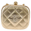 Secondhand Chanel Logo CC Gold Leather Bag