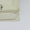 Secondhand Chanel Boy White Patent Leather Bag