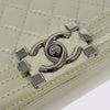 Secondhand Chanel Boy White Patent Leather Bag