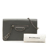 Balenciaga Chevre Motocross Metallic Edge Wallet on Chain Secondhand