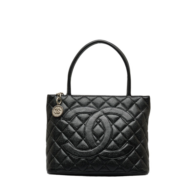 Chanel Black Quilted Caviar Leather Medallion Tote (authentic Pre