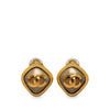 CC Diamond Frame Clip On Earrings - '10s Second-hand