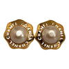 Faux Pearl Logo CC Clip On Earrings - '10s Second-hand