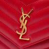 Saint Laurent Grain De Poudre Chevron Monogram Envelope Wallet on Chain Secondhand