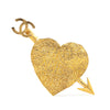 Chanel Gold Plated CC Heart and Arrow Brooch Secondhand