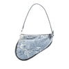 Dior Mini Canvas Denim Print Saddle Pochette Secondhand