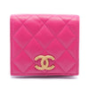 Vintage Chanel Matelasse Bi-Fold Wallet Pink Purple Leather