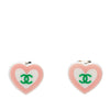 Chanel CC Resin Heart Clip On Earrings Secondhand