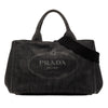 Prada Small Denim Canapa Logo Satchel Secondhand