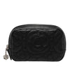 Chanel CC Quilted Caviar Camellia Pouch Secondhand