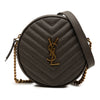 Secondhand Saint Laurent Grain De Poudre Chevron Round Vinyle Camera Bag