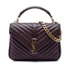 Saint Laurent Medium Chevron Sheepskin Monogram College Satchel Secondhand