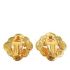 Chanel CC Gold Plated Logo Flower Clip On Earrings Secondhand