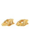 Chanel CC Gold Plated Logo Flower Clip On Earrings Secondhand