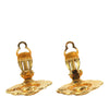 Chanel CC Gold Plated Logo Flower Clip On Earrings Secondhand