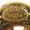 Chanel CC Gold Plated Logo Flower Clip On Earrings Secondhand
