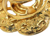 Chanel CC Gold Plated Logo Flower Clip On Earrings Secondhand