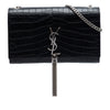 Secondhand Saint Laurent Medium Croc Embossed Leather Kate Tassel Crossbody