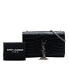 Saint Laurent Medium Croc Embossed Leather Kate Tassel Crossbody Secondhand